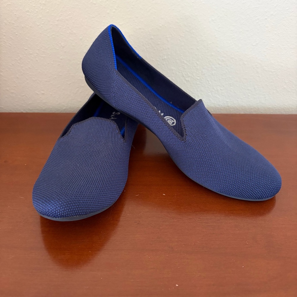 Rothy's Loafer Shoes Women 9.5 Deep Navy Knit Slip On Flat‎ Sustainable Classic